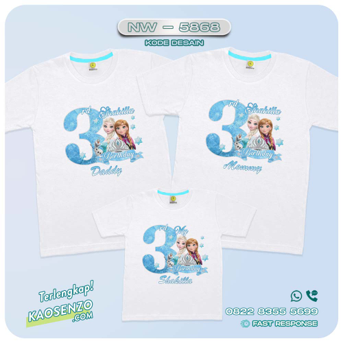 Baju Kaos Couple Keluarga Frozen | Kaos Ultah Anak Frozen | Kaos Frozen - NW 5868