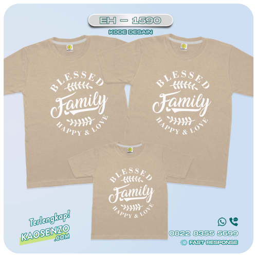 Kaos Couple Keluarga | Kaos Couple Blessed Family | Kaos Blessed Family - EH 1590