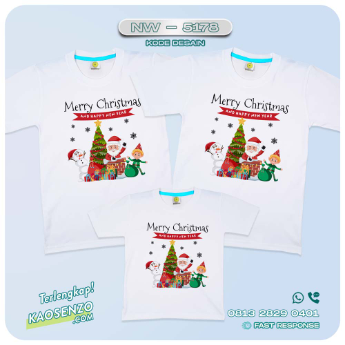 Baju Kaos Couple Keluarga Natal | Kaos Family Custom Christmas | Kaos Natal - NW 5178