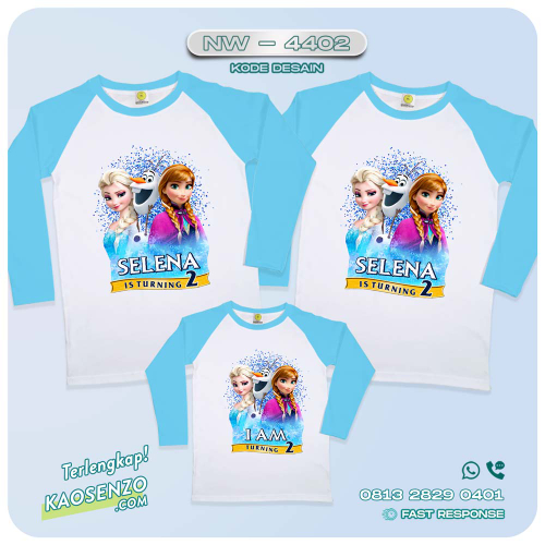 Baju Kaos Couple Keluarga Frozen | Kaos Ultah Anak | Kaos Frozen - NW 4402