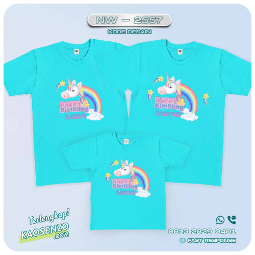 Baju Kaos Couple Keluarga Unicorn | Kaos Family Custom | Kaos Unicorn - NW 2557