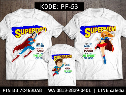 Baju Kaos Couple Keluarga | Kaos Family Custom Superman - PF 53