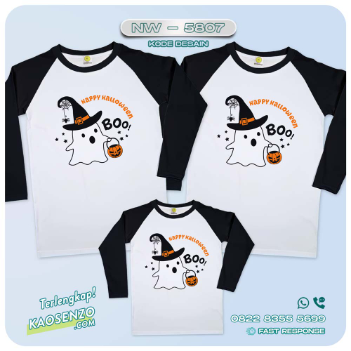 Baju Kaos Couple Keluarga Helloween | Kaos Ultah Anak Custom | Kaos Halloween - NW 5807