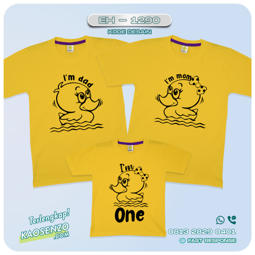 Baju Kaos Couple Keluarga Animal | Kaos Couple Family Custom Bebek | Kaos motif Duck- EH-1290