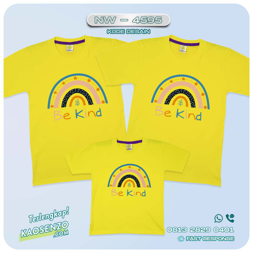 Baju Kaos Couple Keluarga Boho Rainbow | Kaos Family Custom | Kaos Boho Rainbow - NW 4595