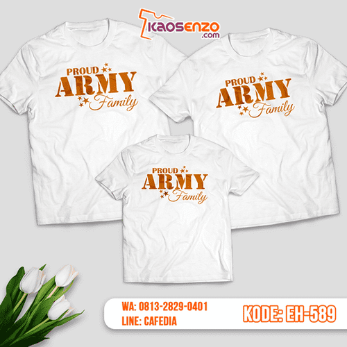 Baju Kaos Couple Keluarga | Kaos Family Custom Motif Army - EH 589