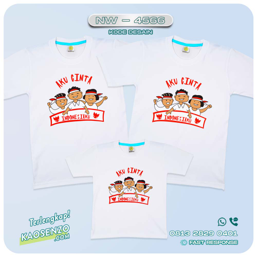 Baju Kaos Couple Keluarga Kemerdekaan | Kaos Family Custom | Kaos Kemerdekaan - NW 4566