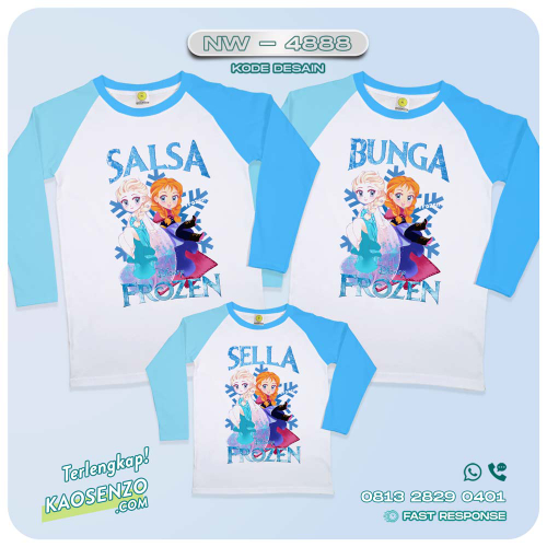 Baju Kaos Couple Keluarga Frozen | Kaos Ultah Anak | Kaos Frozen - NW 4888