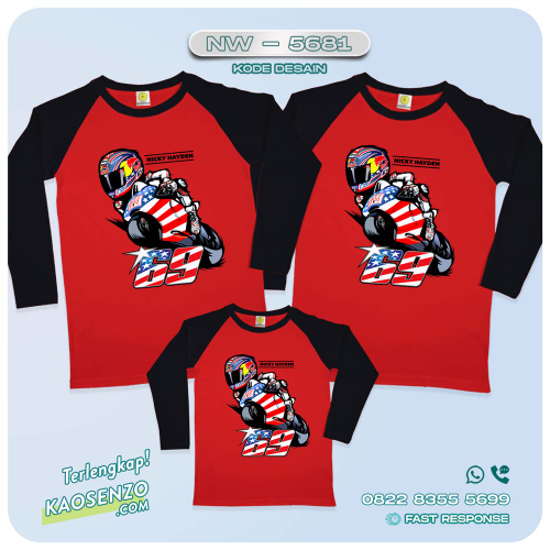 Baju Kaos Couple Keluarga Moto GP | Kaos Ultah Anak Moto GP | Kaos Nicky Hayden - NW 5681