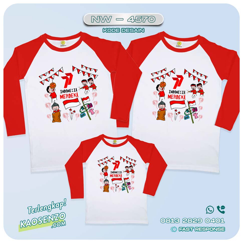 Baju Kaos Couple Keluarga Kemerdekaan | Kaos Family Custom | Kaos Kemerdekaan NW 4570