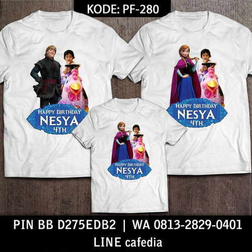 Kaos Couple Keluarga | Kaos Ulang Tahun Anak Frozen - PF 280