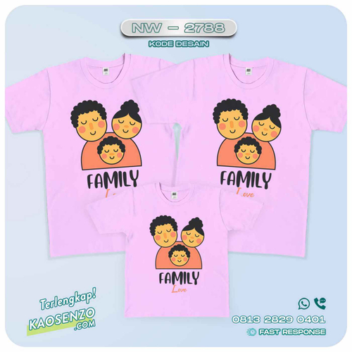 Baju Kaos Couple Keluarga Happy Family | Kaos Happy Family - NW 2788