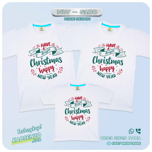 Baju Kaos Couple Keluarga Natal | Kaos Family Custom Christmas | Kaos Natal - NW 5102