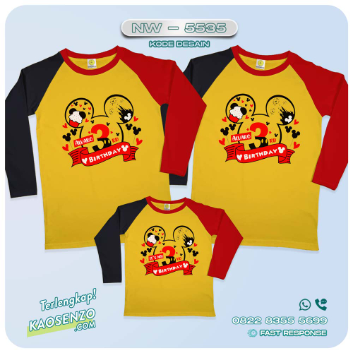 Kaos Couple Keluarga Mickey Mouse | Kaos Ulang Tahun Anak | Kaos Mickey Mouse - NW 5699