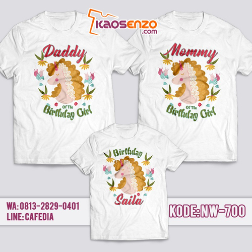 Kaos Couple Keluarga | Kaos Ulang Tahun Anak Unicorn - NW 700