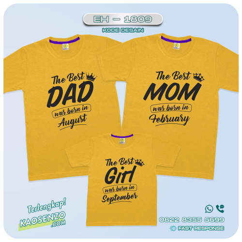 Baju Kaos Couple Keluarga | Kaos Family Custom | Kaos Motif Best Dad Mom - EH - 1809