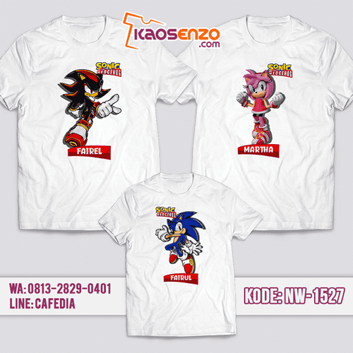 Baju Kaos Couple Keluarga Sonic | Kaos Family Custom | Kaos Sonic- NW 1527