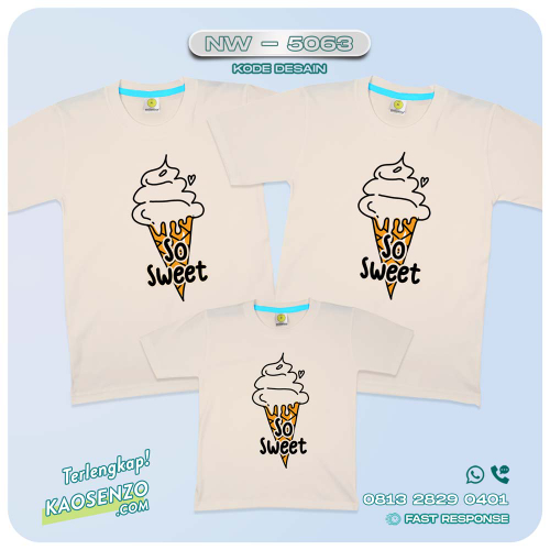 Baju Kaos Couple Keluarga Ice Cream | Kaos Family Custom Es Krim | Kaos Ice Cream - NW 5063