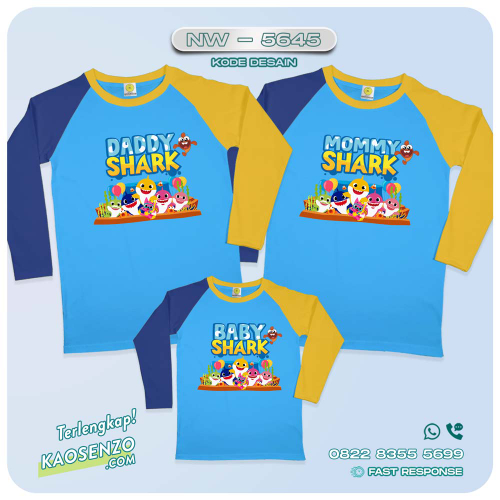 Baju Kaos Couple Keluarga Baby Shark | Kaos Family Custom | Kaos Baby Shark - NW 5645
