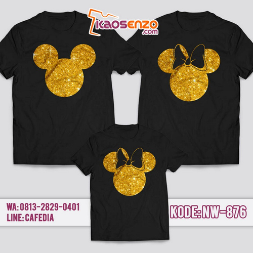 Baju Kaos Couple Keluarga | Kaos Family Custom Mickey & Minnie Mouse - NW 876