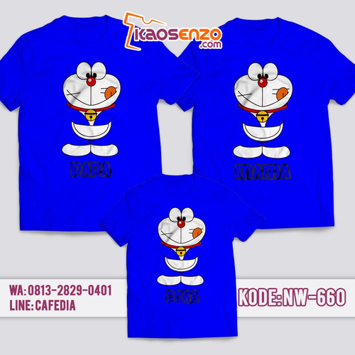Baju Kaos Couple Keluarga | Kaos Family Custom Doraemon - NW 660