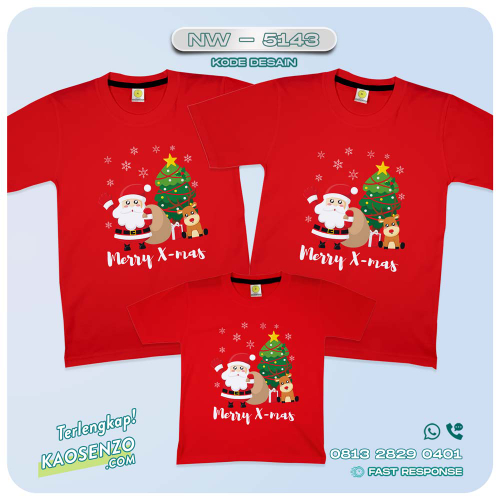 Baju Kaos Couple Keluarga Natal | Kaos Family Custom Santa Christmas | Kaos Natal - NW 5143