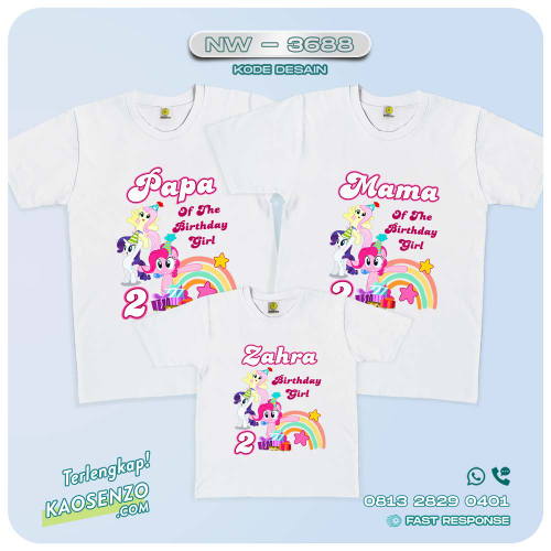 Baju Kaos Couple Keluarga Little Pony | Kaos Family Custom | Kaos Little Pony - NW 3688