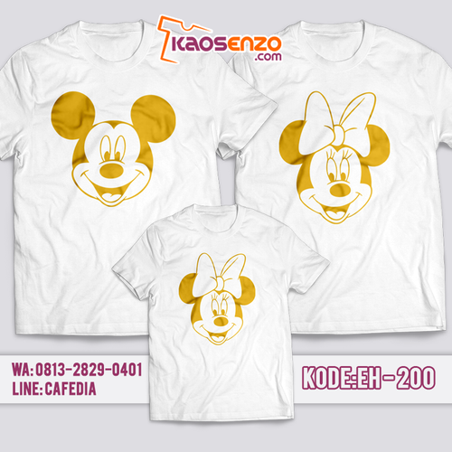 Baju Kaos Couple Keluarga | Kaos Family Custom Mickey & Minie Mouse - EH 200