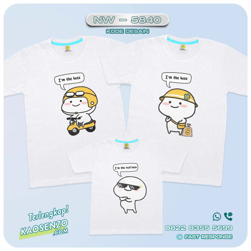 Baju Kaos Couple Keluarga Sticker Pentol | Kaos Family Custom | Kaos Pentol - NW 5840