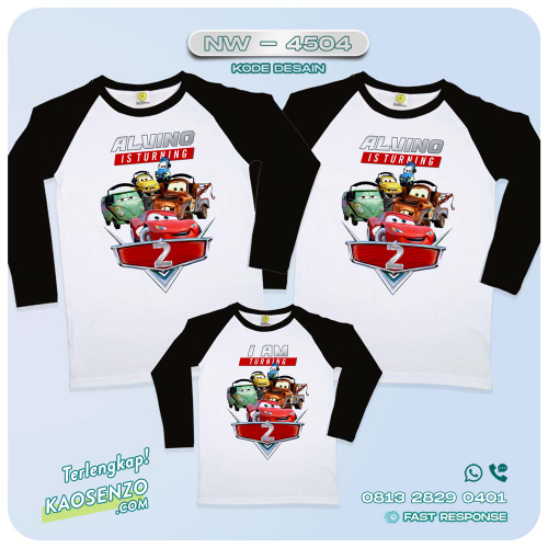 Baju Kaos Couple Keluarga Cars | Kaos Ulang Tahun Anak Tema Cars | Kaos Family Custom| Kaos Motif Cars - NW 4504