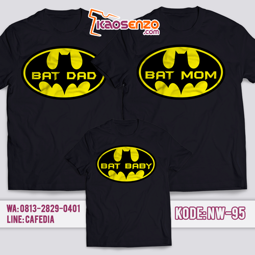 Baju Kaos Couple Keluarga | Kaos Anak Batman | Baju Kaos Ultah Motif Batman