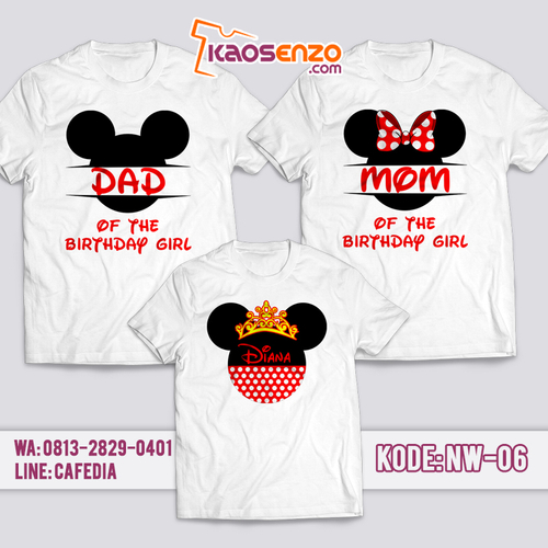Kaos Couple Keluarga | Kaos Ulang Tahun Anak Mickey Minnie Disney - NW 06