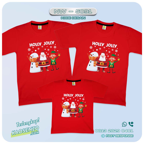 Baju Kaos Couple Keluarga Natal | Kaos Family Custom Christmas | Kaos Natal - NW 5091