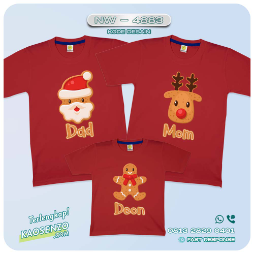Baju Kaos Couple Keluarga Natal | Kaos Family Custom Christmas | Kaos Natal - NW 4883