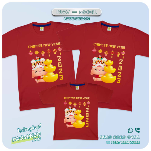 Baju Kaos Couple Keluarga Imlek | Kaos Family Custom Chinese New Year | Kaos Imlek - NW 5331