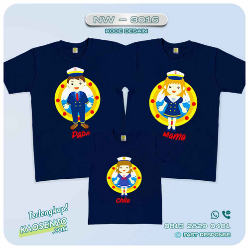 Baju Kaos Couple Keluarga Sailor | Kaos Family Custom | Kaos Sailor - NW 3016