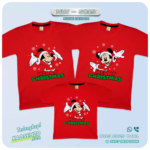 Baju Kaos Couple Keluarga Natal | Kaos Family Custom Christmas | Kaos Natal - NW 5019