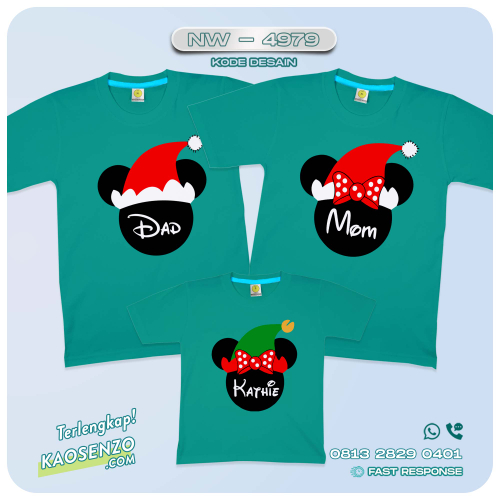 Baju Kaos Couple Keluarga Natal | Kaos Family Custom Christmas | Kaos Natal - NW 4979