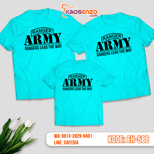 Baju Kaos Couple Keluarga | Kaos Family Custom Motif Army - EH 586