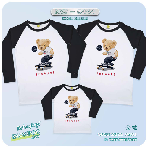 Baju Kaos Couple Keluarga Bear | Kaos Family Custom Bear | Kaos Beruang - NW 5444