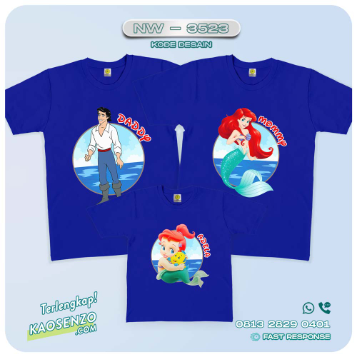 Baju Kaos Couple Keluarga Mermaid | Kaos Family Custom | Kaos Mermaid - NW 3523