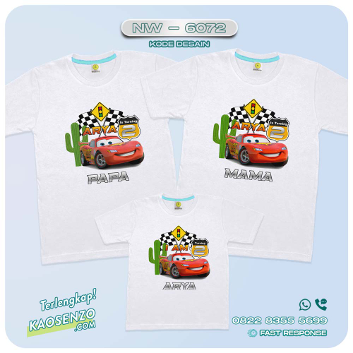 Baju Kaos Couple Keluarga Cars | Kaos Ulang Tahun Anak Tema Cars | Kaos Family Custom| Kaos Motif Cars - NW 6072