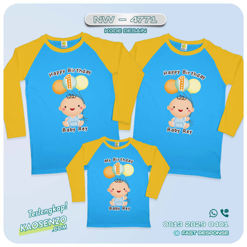 Baju Kaos Copule Keluarga Cute Baby | Koas Family Custom | Kaos Ulang Tahun Anak | Kaos Cute Baby NW - 4771