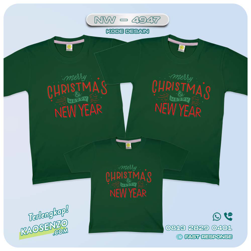 Baju Kaos Couple Keluarga Natal | Kaos Family Custom Christmas | Kaos Natal - NW 4947