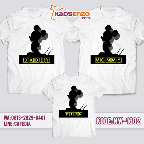 Baju Kaos Couple Keluarga Mickey Minnie Mouse | Kaos Family Custom | Kaos Mickey Minnie Mouse - NW 1302