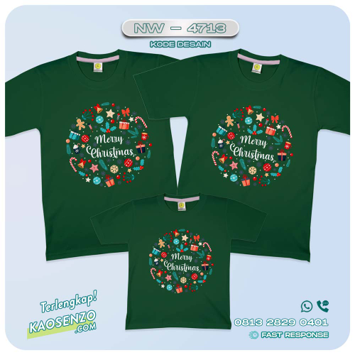 Baju Kaos Couple Keluarga Natal | Kaos Family Custom Christmas | Kaos Natal - NW 4713