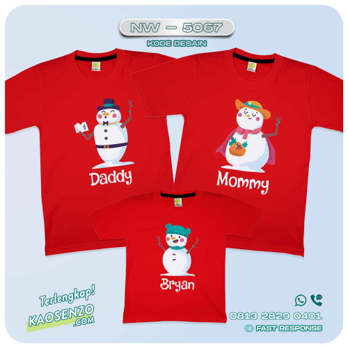 Baju Kaos Couple Keluarga Natal | Kaos Family Custom Christmas | Kaos Natal - NW 5067