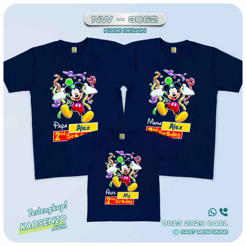 Baju Kaos Couple Keluarga Mickey Minnie Mouse | Kaos Family Custom | Kaos Mickey Minnie Mouse - NW 3062