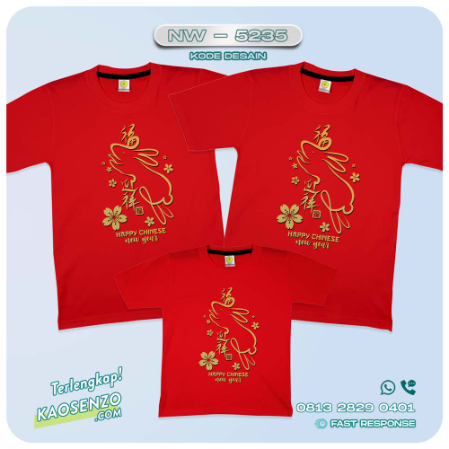 Baju Kaos Couple Keluarga Imlek | Kaos Family Custom Chinese New Year | Kaos Imlek - NW 5235