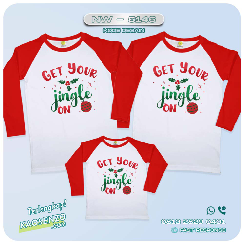 Baju Kaos Couple Keluarga Natal | Kaos Family Custom Christmas | Kaos Natal NW 5146